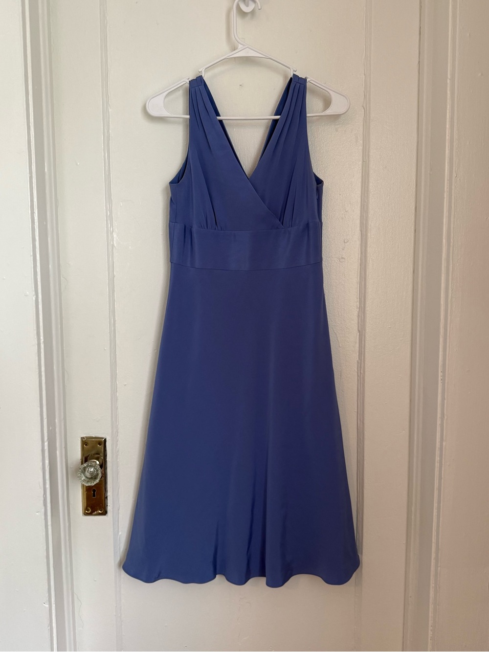 J Crew 100% Silk V Neck Midi Dress